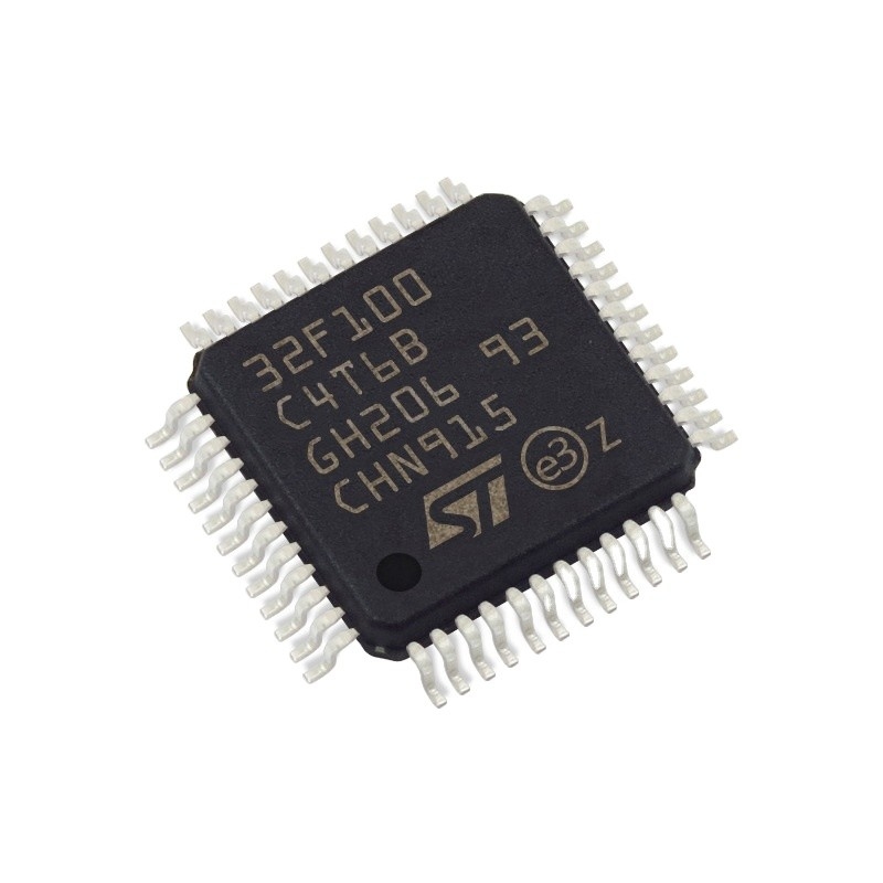 En existencia chip CI DE DESTELLO STM32F100C4T6B de los circuitos integrados 48LQFP de IC MCU 32BIT 16KB de los microcontroladores