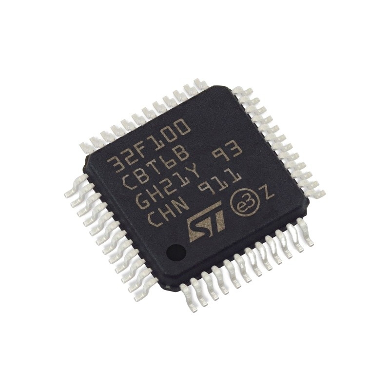 En existencia chip CI DE DESTELLO STM32F100CBT6B de los circuitos integrados 48LQFP de IC MCU 32BIT 128KB de los microcontroladores