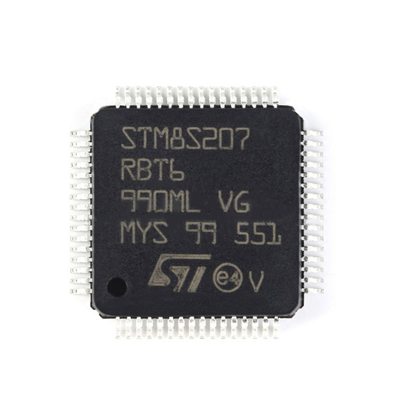 Conductor de 8 bits STM8S207RBT6 Ic del registro S del regulador de voltaje de Mrocontrollers de las fuentes de los componentes del electrón